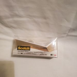 Scotch Facet Design One-Handed Dispenser, with 3/4 x 350 Tape Roll, 1" Core, Cop